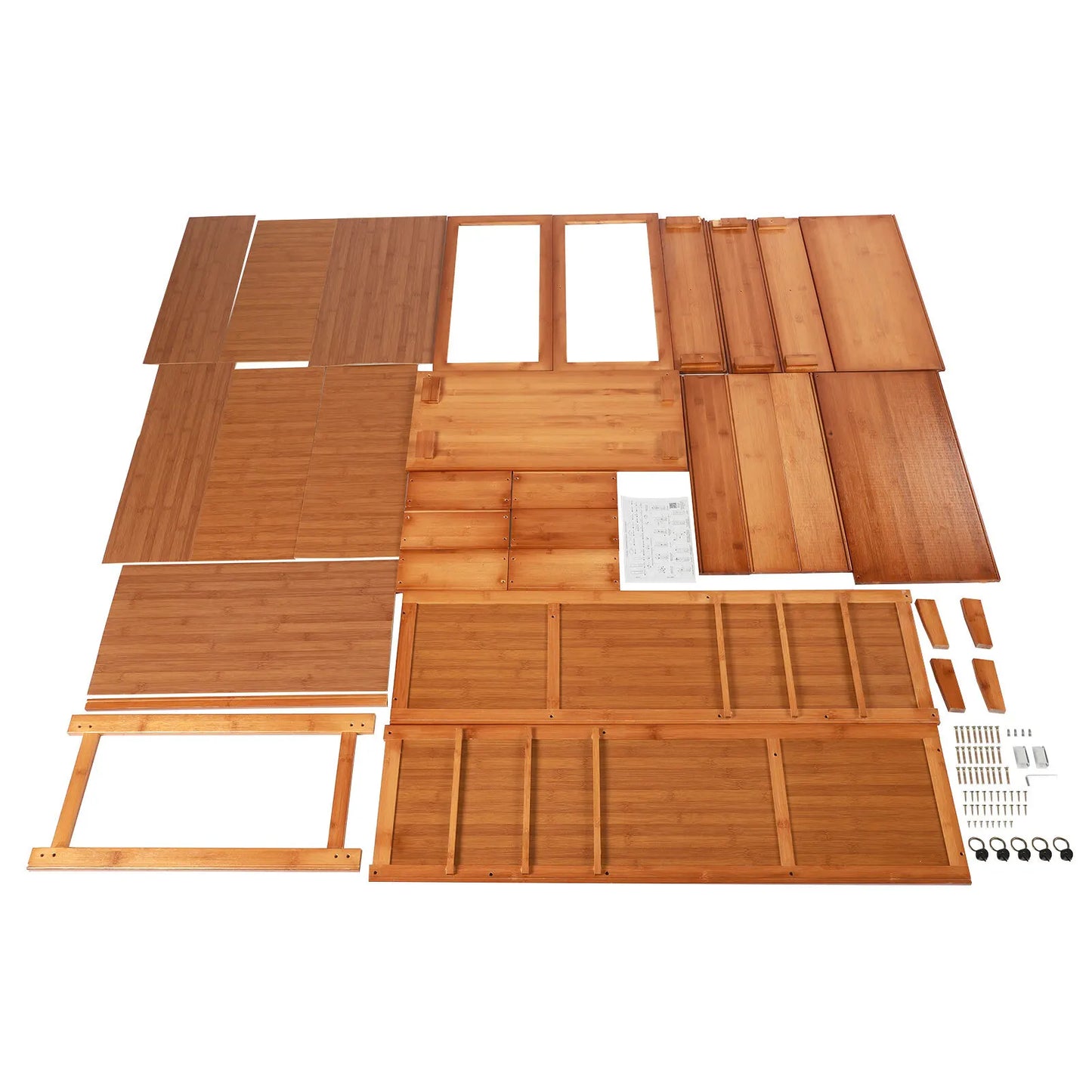 5-Tiers Bamboo Kitchen Buffet Hutch Storage Cupboard Cabinet 60*29*110cm Server Sideboard With Drawer