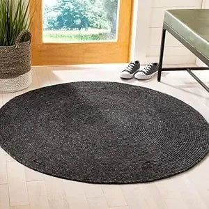 Handwoven Jute Area Rug - Feet Natural Yarn - Rustic Vintage Beige Braided Reversible Rectangular Rugs for Bedroom - Kitch