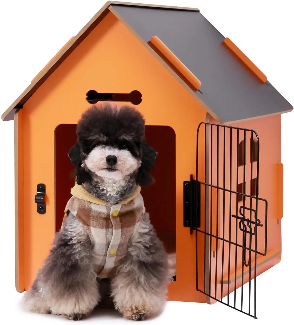 Dog House Indoor for Small Dogs or Cats, Cozy Wooden Design, Small Indoor Bed House, with Air Vents and Elevated Floor Warm Dog