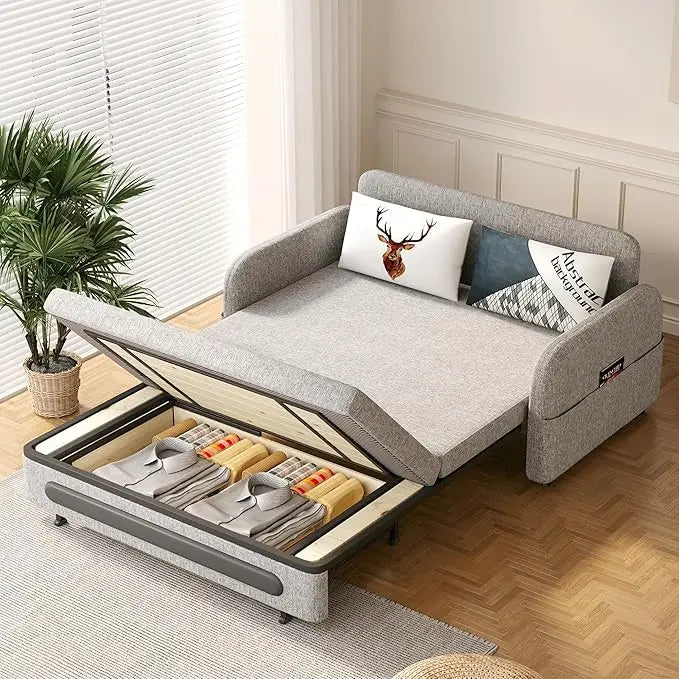 Pull-Out Sofa Daybed with Trundle - Versatile Futon Sleeper Couch for Living Room and Small Spaces