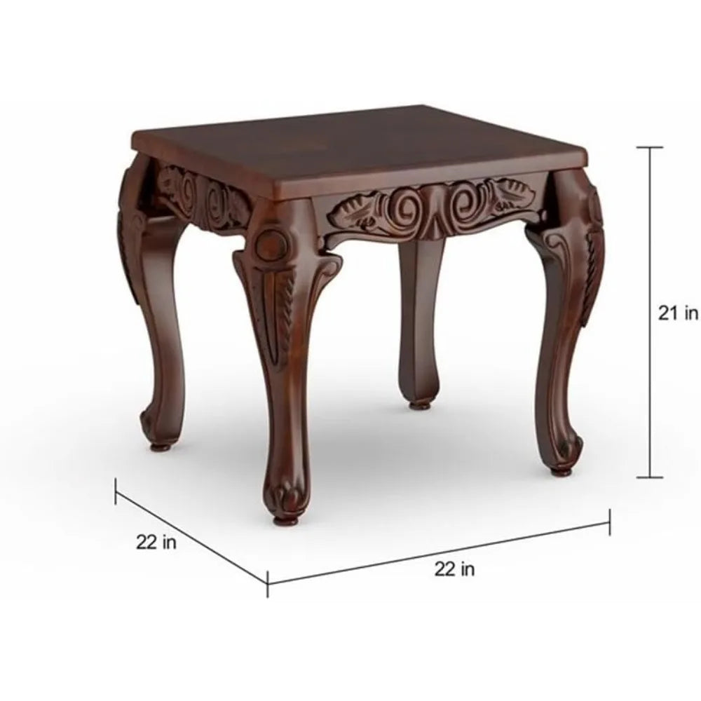 Alice Solid Wood 3-Piece Coffee Table Set in Dark Cherry