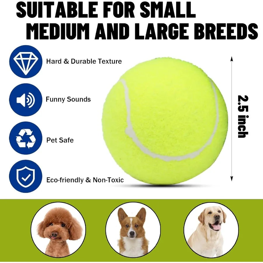 Dog Tennis Balls90 Pack 2.5 inch Floatable Squeaky Tennis Balls for Fetch Exercise Natural Rubber Squeaky Dog Ball Training Saf