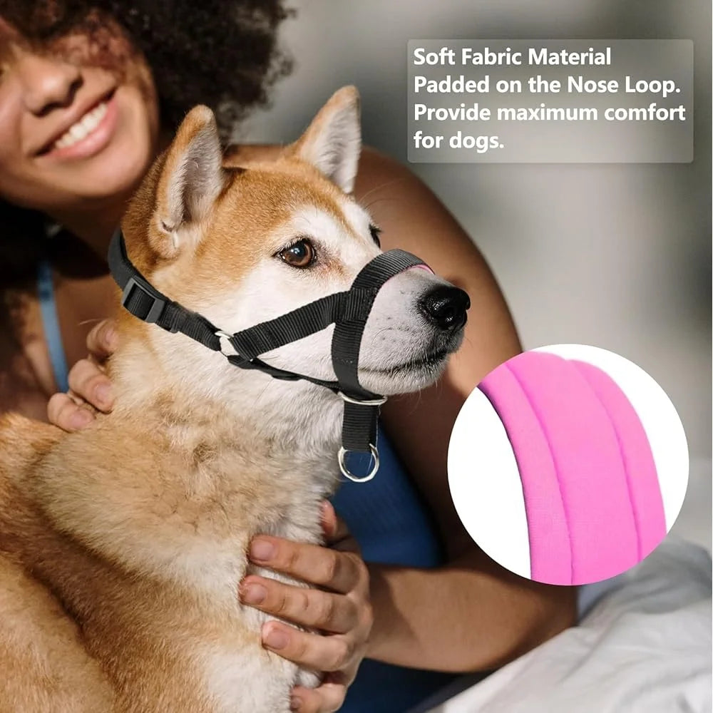 Padded Dog Head Collar Adjustable No Pull Harness Durable Nylon Strap Better Control All Dog Sizes