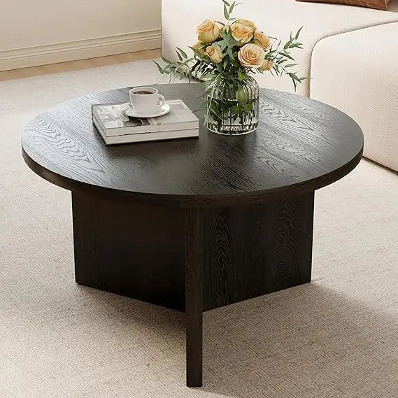 27.5'' Coffee Table for Small Space, Minimalist Modern Table for Living Room, Durable & Sturdy Small Round End Table with Adjus