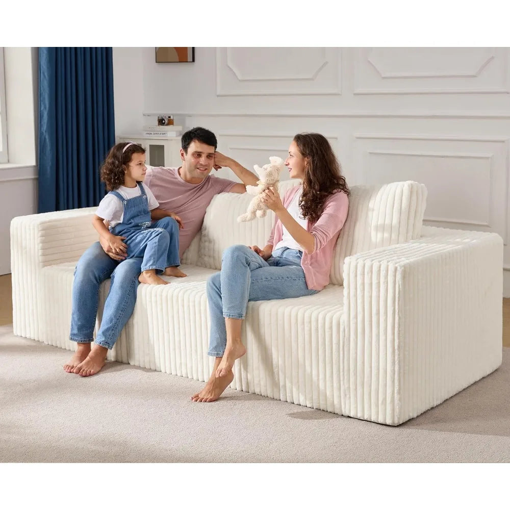 Modular Sectional Sofa 3-Seater Modular Couch with Deep Seat Memory Foam Cloud Chair with Pillows Oversized Sectional Sofa