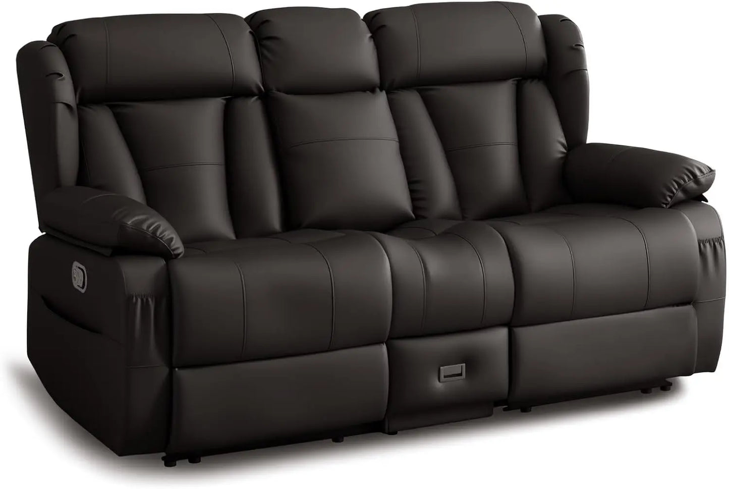Loveseat Recliner Sofa, RV Recliner Couch, Manual Reclining Loveseat with Console for Living Room, Home Theater Seating