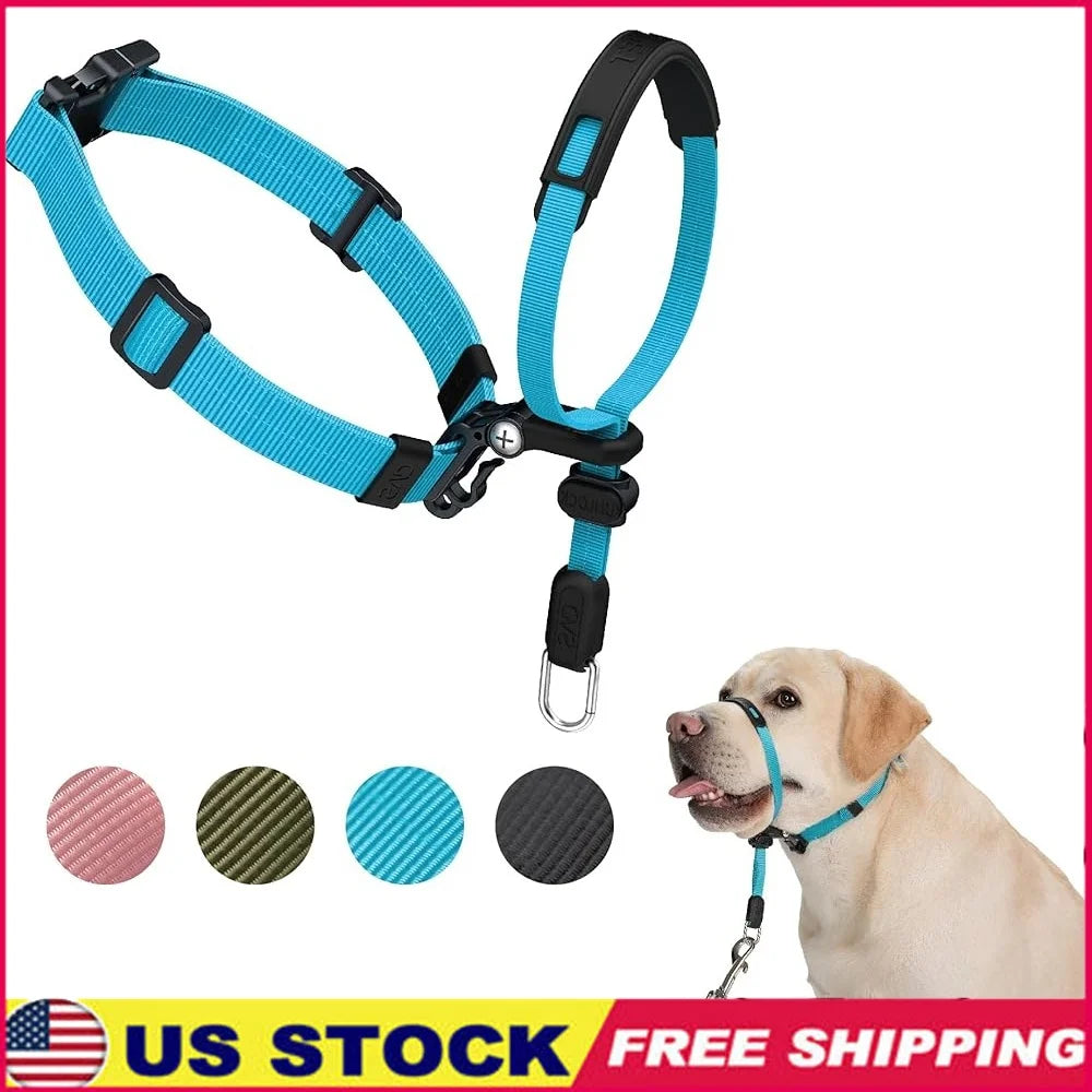 No Pull Dog Headcollar Medium Dogs Chew Proof Comfortable Easy Fit Adjustable Silhouette Innovative Locking Buckle Durable