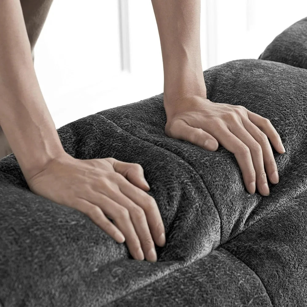 Couches with Adjustable Headrest, 81" 3-Seat Deep Spring Cushion Sofas for Living Room/Bedroom/Office/Apartment