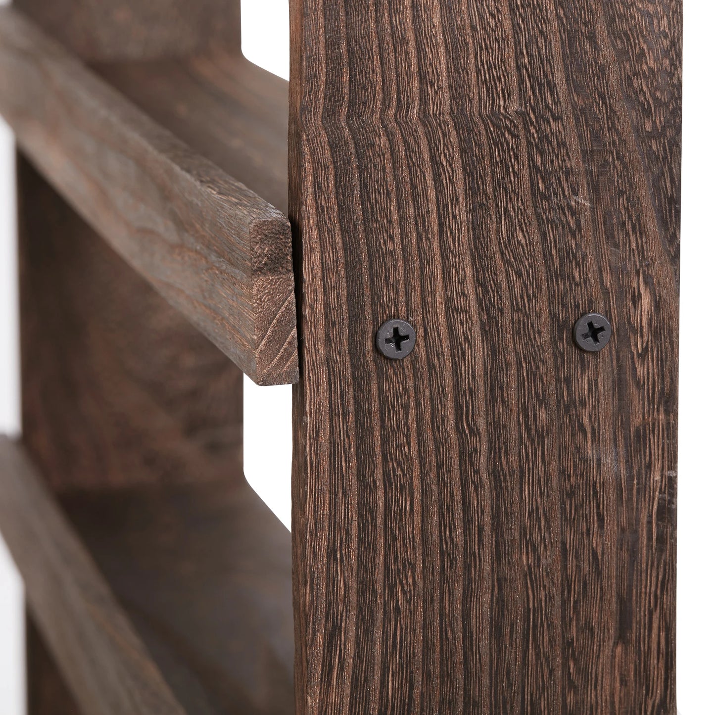 Floating Kitchen Shelf Wall Mounted Wooden Wall Shelf 4 Tier Spice Rack Flamed Organizer