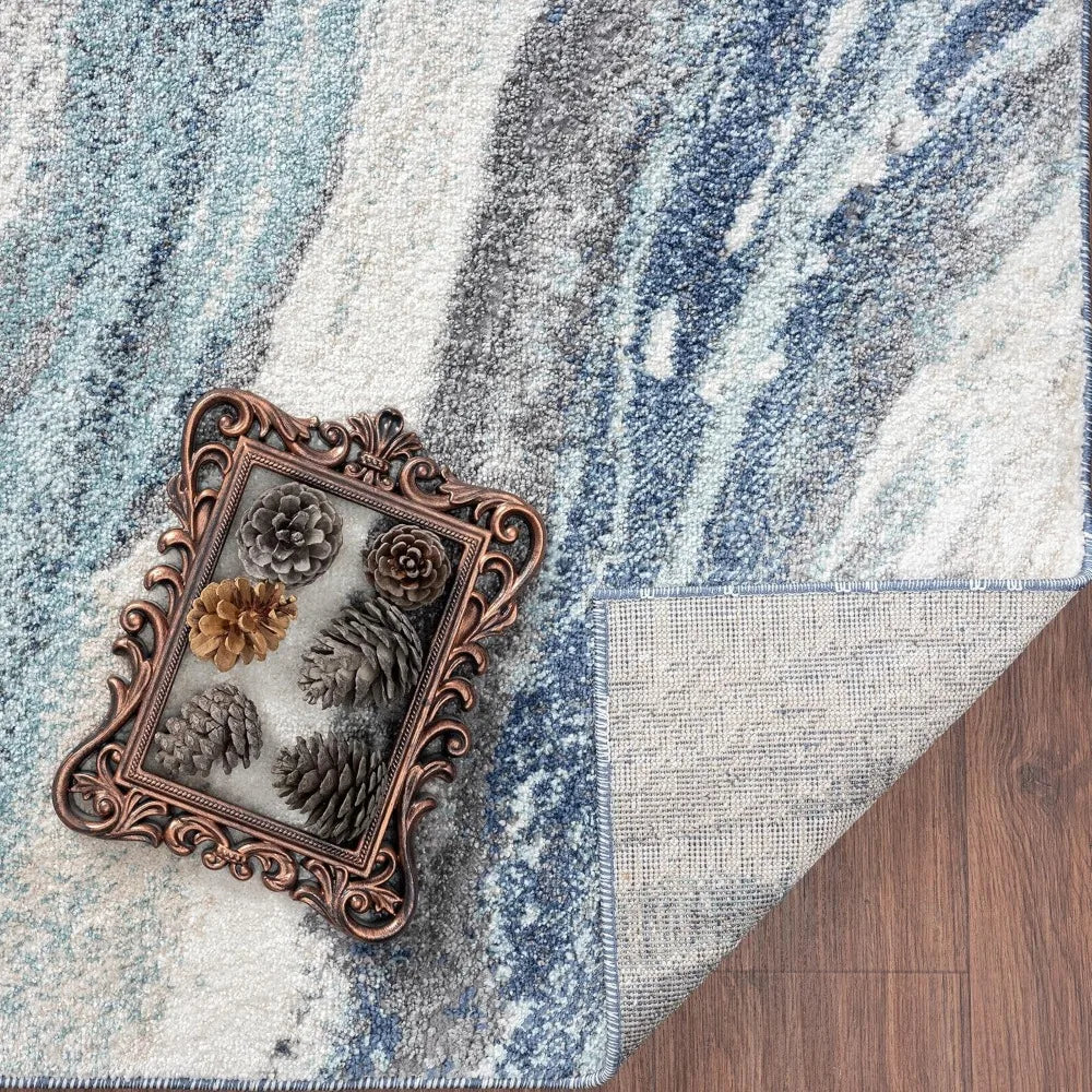 Lagos Collection 7983 Blue 8x10 Art Deco Area Rug