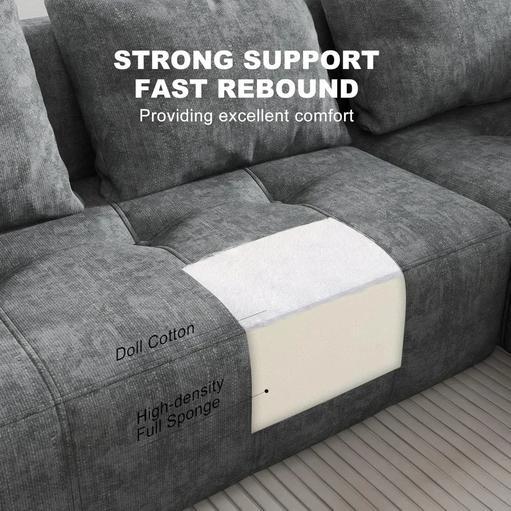 105" Modular Sectional Couches for Living Room, Cloud Sectional Couch with Deep Seat, Convertible L-Shape Couch, Upholstered