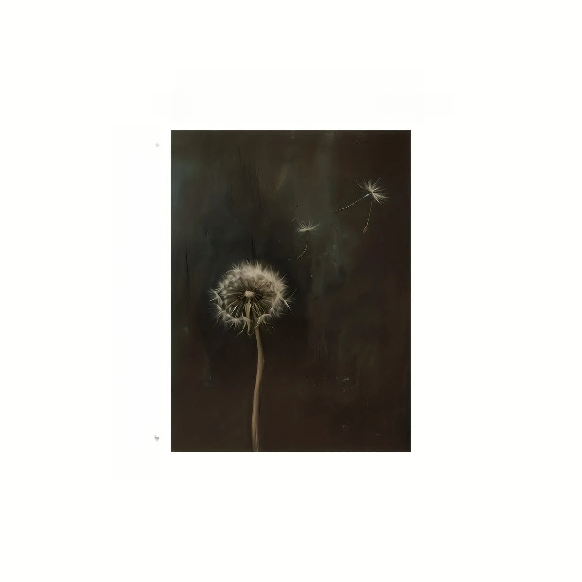 Minimalist Dark Dandelion Flower Canvas Print Abstract Inspirational Wall Art Poster for Modern Living Room Bedroom Home Decor