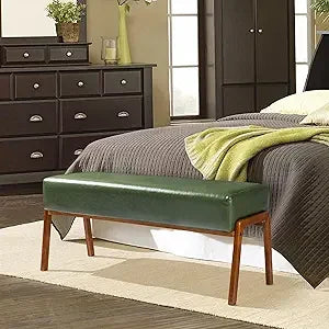 15.5"(H) Footrest Stool, Leatherette Ottoman, Accent Padded Sofa Foot Stool for Accent Chair, Wood Frame Foot Rest Ottoman for