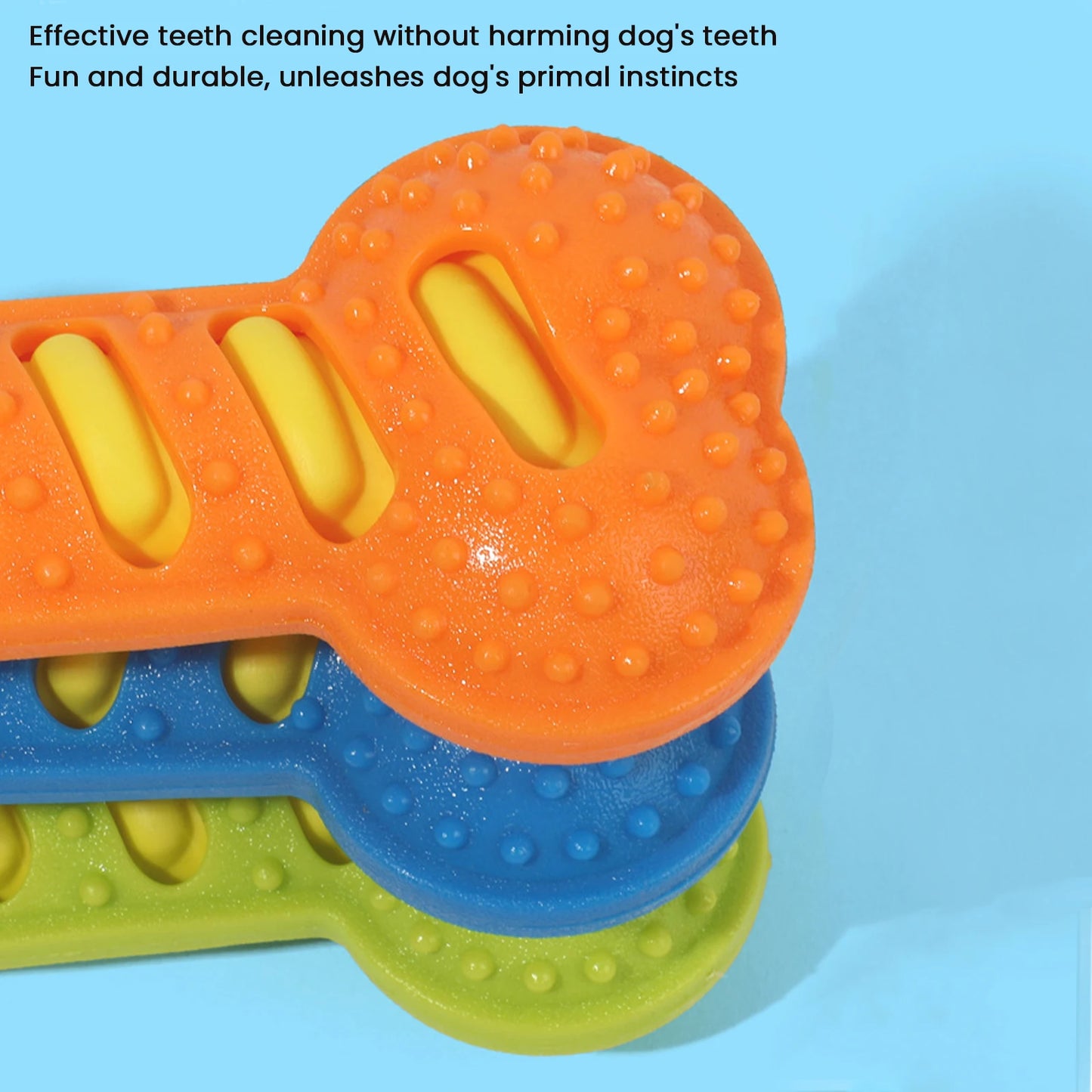 3Pcs Teeth Cleaning Molar Stick Squeaky Bones Interactive Massage Toothbrush Dog Toy Textured Teething Bone Puppy Chew Toy