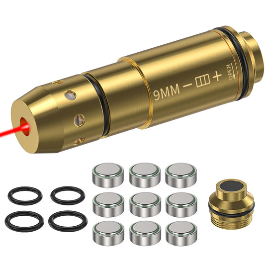 9mm Red Dot Laser Training Cartridge Dry Fire Tactical Bullet Trainer for Pistol Marksmanship