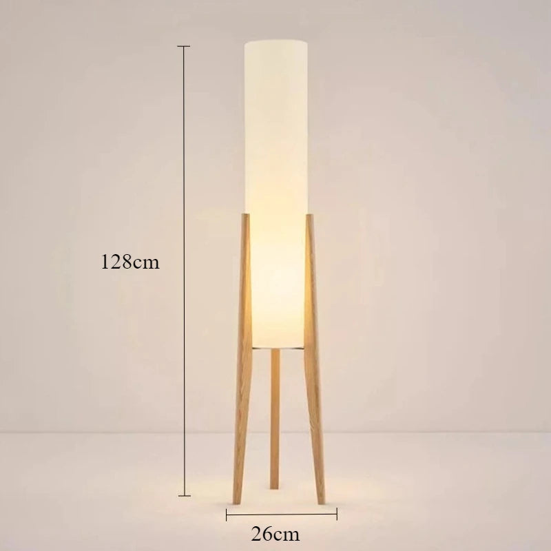 Japanese Retro Wabi-sabi Solid Wood Floor Lamp Study Hotel Art Decorative Corner Standing Lamp Living Room Bedroom Cafe E27 Lamp
