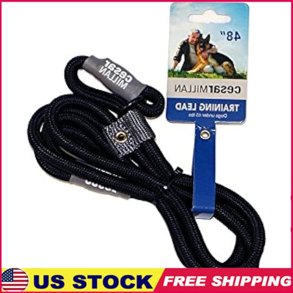 Slip Lead Leash 2-in-1 No Pull Dog Training Collar Heavy Duty Weatherproof Rope Leash Anti-Choking Lock Tab Adjustable Loop