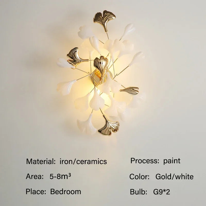 Modern Luxury Ginkgo LED Chandeliers Living Dining Room Home Pendant Lights Hotel Restaurant Decor Elegant Lights Fixture