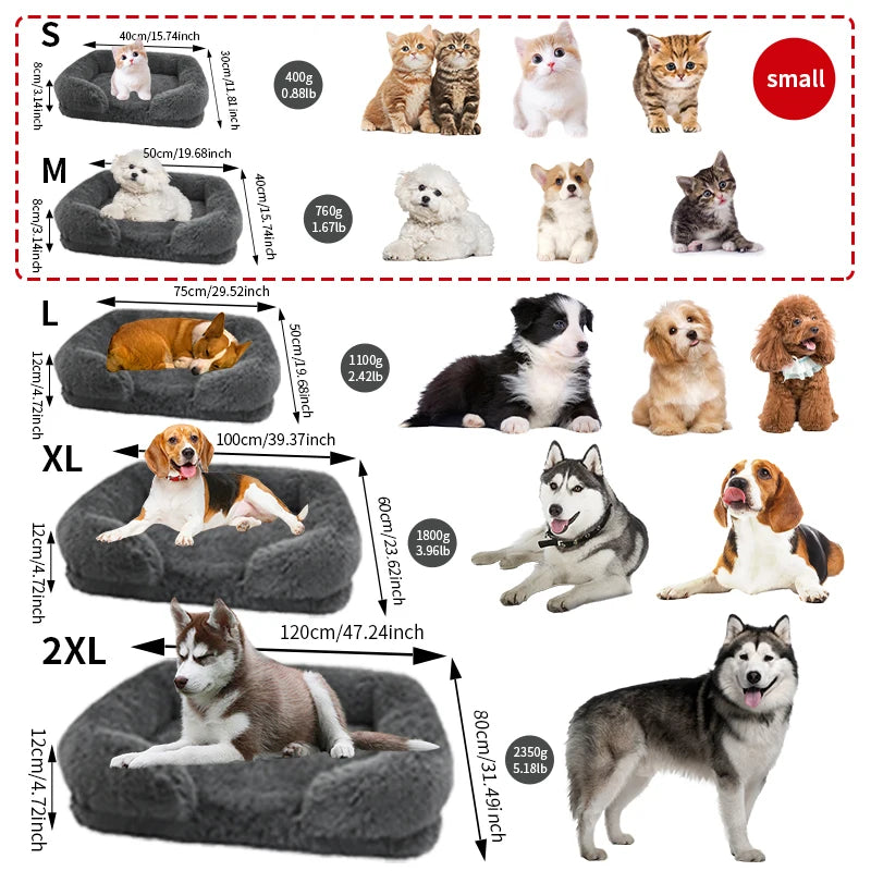 Thickened orthopedic dog bed for large dogs - egg sponge, easy to remove and wash plush cover, durable pet furniture,