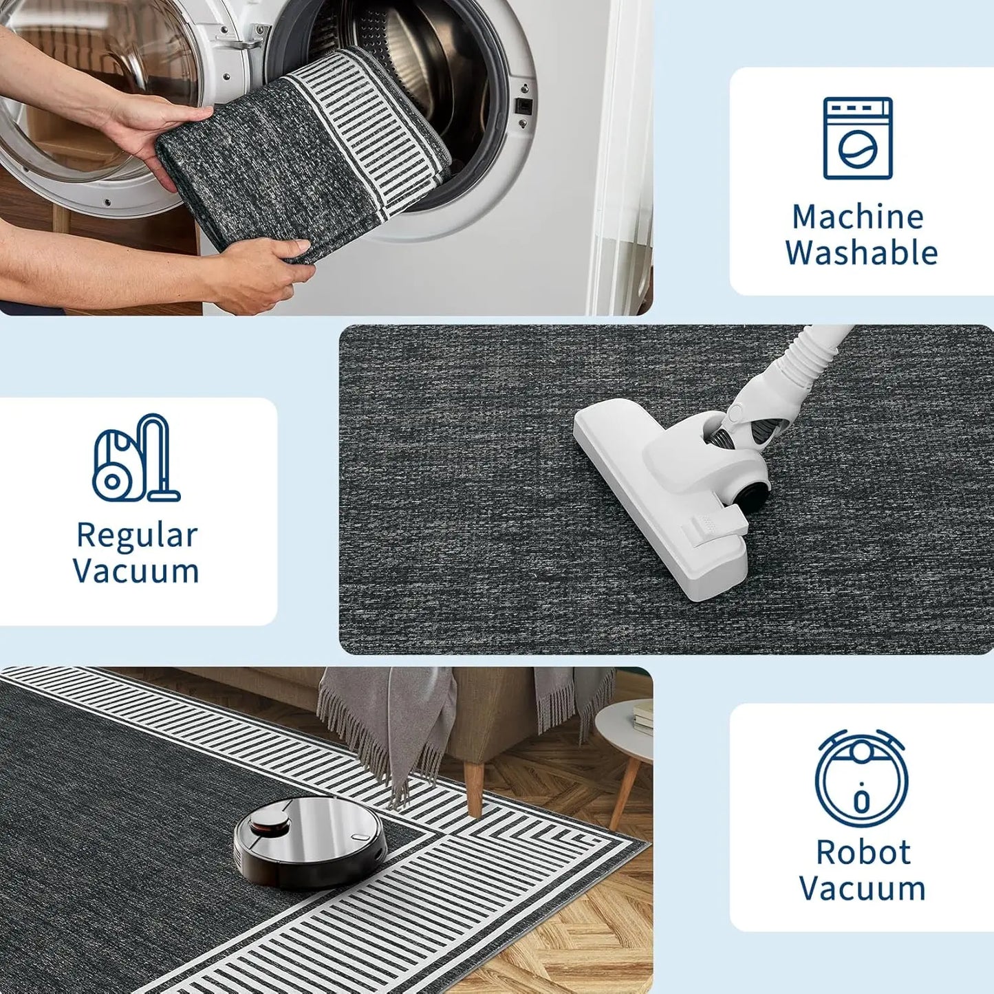 Area Rugs for Living Room 9x12 Modern Bordered Rugs Accent Rug Foldable Carpet for Bedroom Living Room Home Office