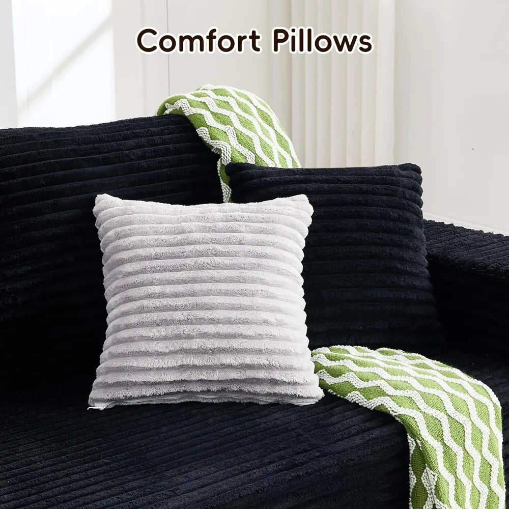 Boneless Couches for Living Room, Modular Sectional Sofa with Oversized Chaise, L-Shape Cloud Couch with Deep Seat, High-Density