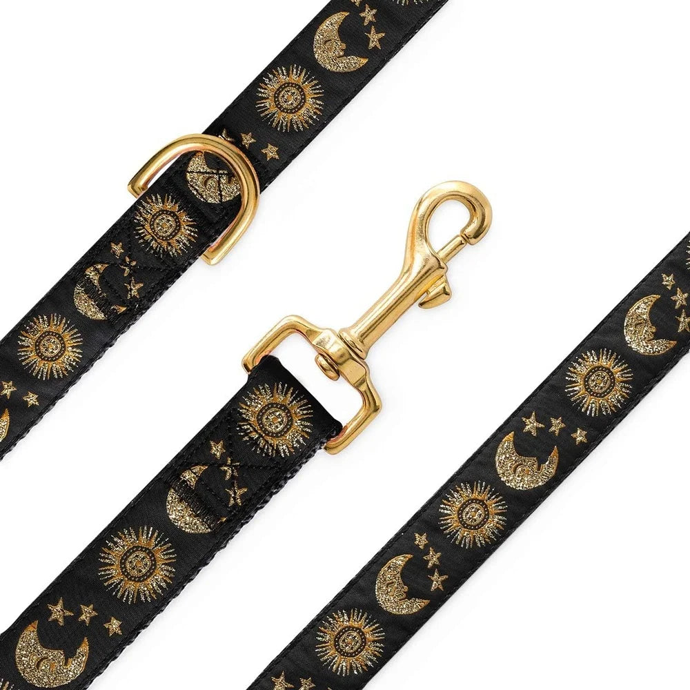 Crescent Moon Stars Dog Cat Collar Leash Harness Nylon Handmade Large Pets Unique Design Pack of 1