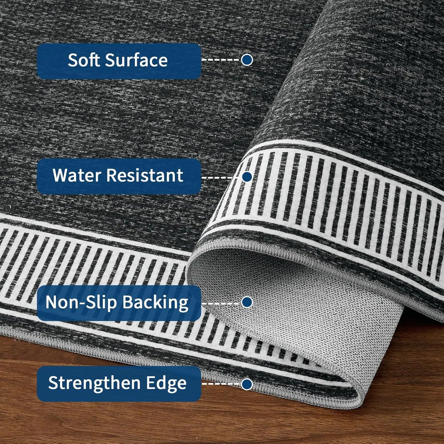 Area Rugs for Living Room 9x12 Modern Bordered Rugs Accent Rug Foldable Carpet for Bedroom Living Room Home Office