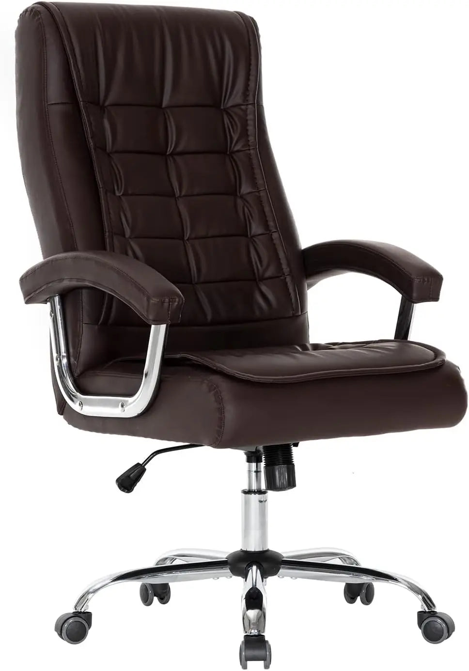 Executive Office Chair Adjustable Leather High Back Swivel Office Desk with Padded Armrest 350lbs Task