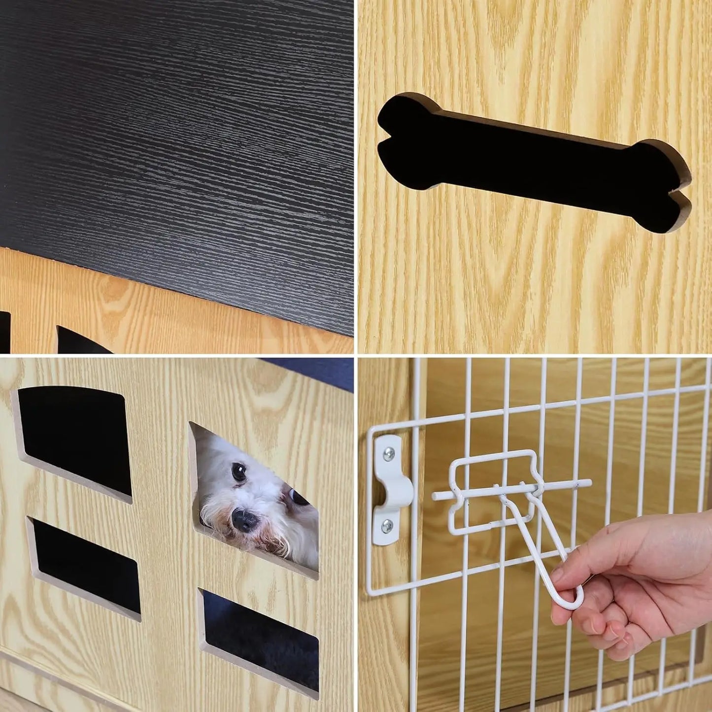 Dog House Indoor for Small Dogs or Cats, Cozy Wooden Design, Small Indoor Bed House, with Air Vents and Elevated Floor Warm Dog
