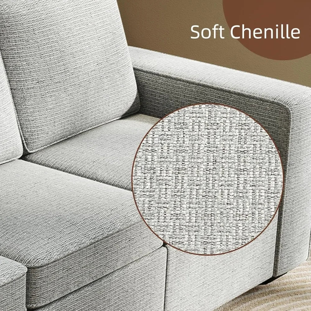 80" Modern Sofa Couch, Soft Chenille Sofas for Living Room Furniture,3 Seater Deep Seat Comfy Lounge Sofa for Bedroom