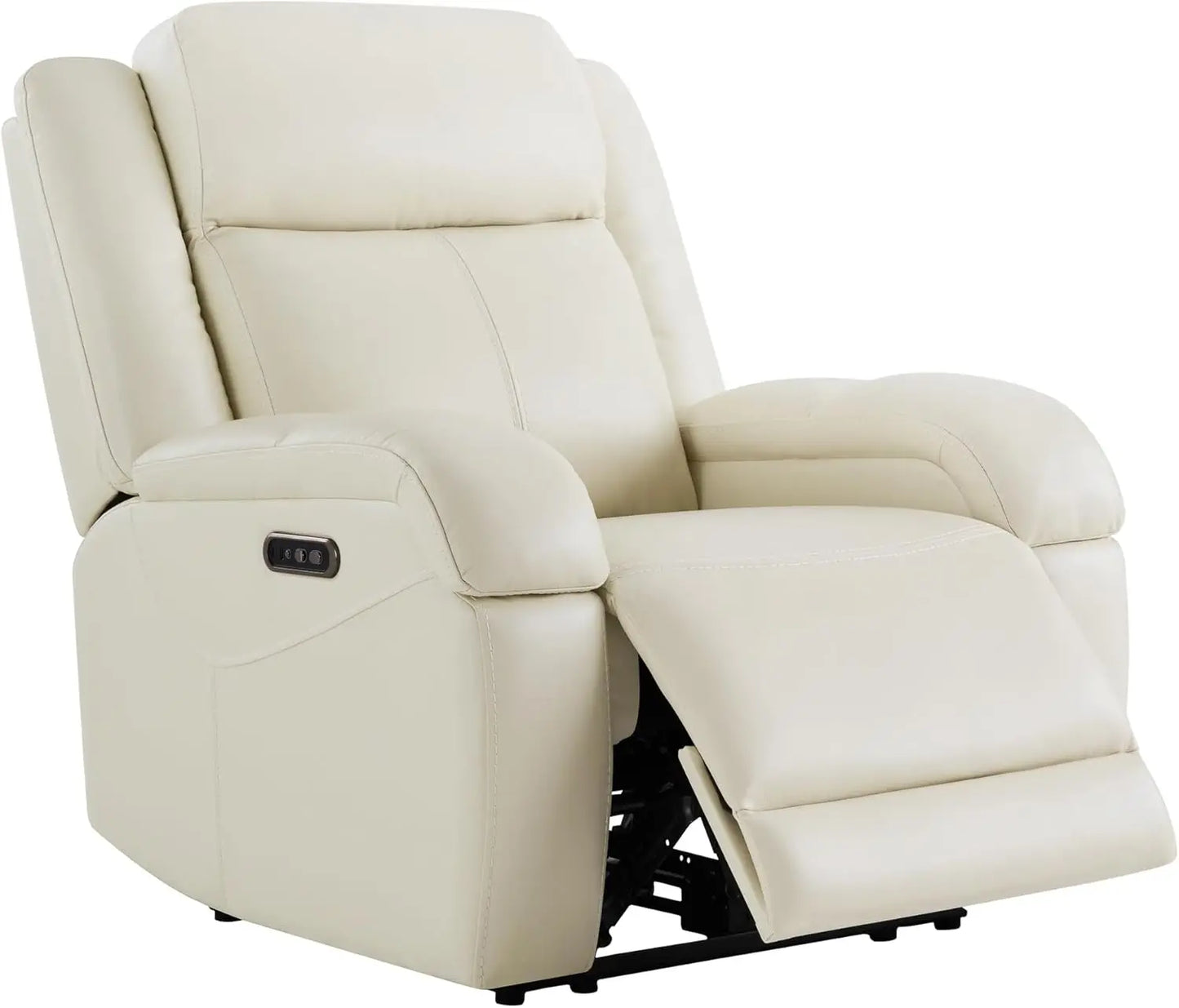 Genuine Leather Power Recliner Chairs for Adults, Wall Hugger RV Recliner with Power Headrest & Charging Ports