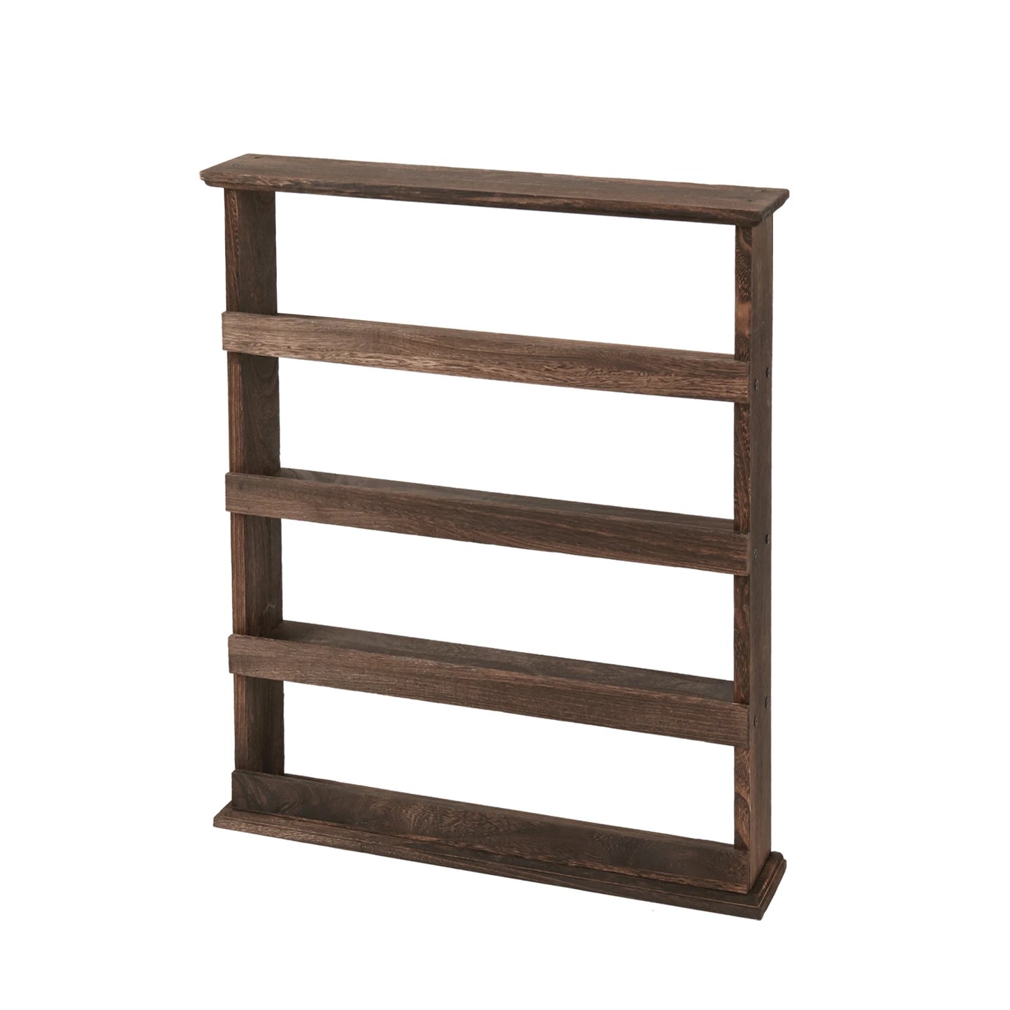 Floating Kitchen Shelf Wall Mounted Wooden Wall Shelf 4 Tier Spice Rack Flamed Organizer