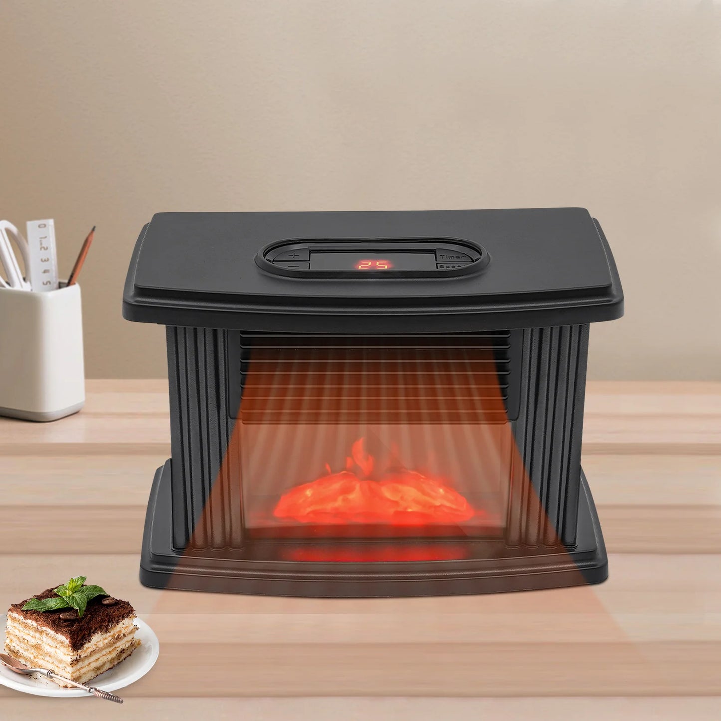 1000W Electric Flame Heater Fireplace Air Heater 3 Gear Space Heater Stove for Living Rooms, Bedrooms, Basements, Rvs