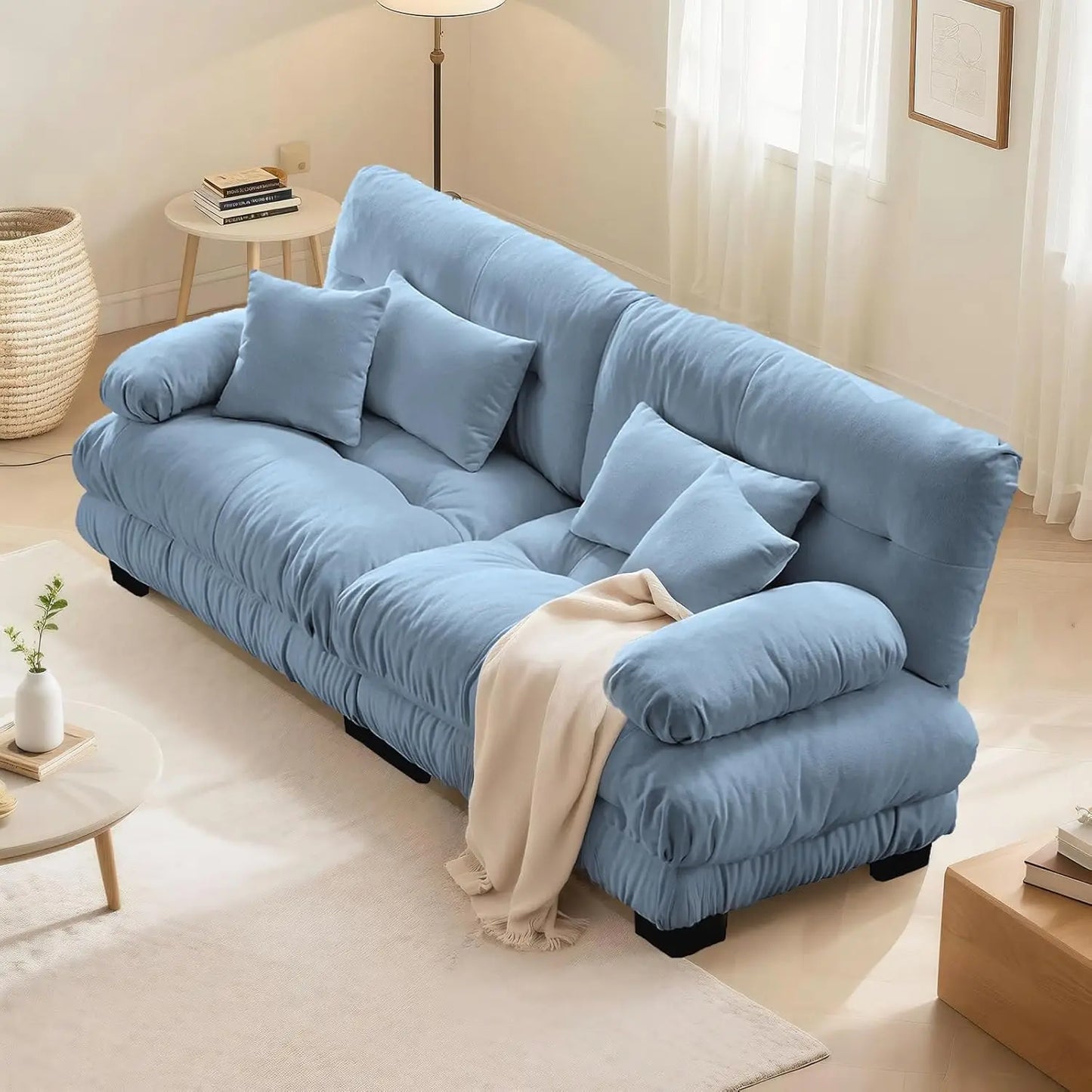 Modern Living Room Velvet Recliner Sofa, Loveseat Sofa for Apartment, Storage Sofa with Solid Wood Frame, Easy to Install