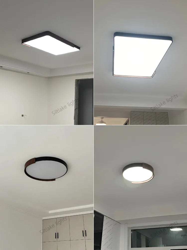 Living room ceiling lamp Italian LED simple modern walnut color hall main lights restaurant study lamps master bedroom lamp