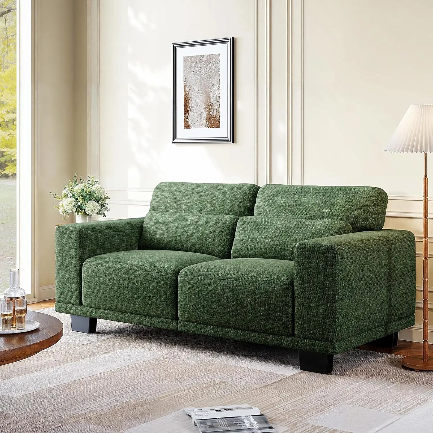Living Room ChairReading ChairAccent Chair,Small Sofa Couch for BedroomOversize Mid-Century Armchair with Deep Seat Comfy Sofa