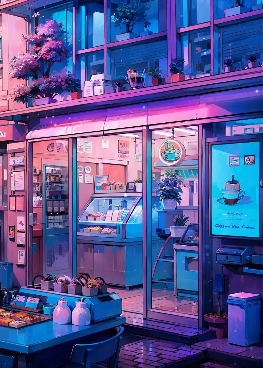 City Life Dining Street Bar Night Cafe Landscape Art Posters Prints Canvas Printing Wall Picture for Living Room Home Decor Gift