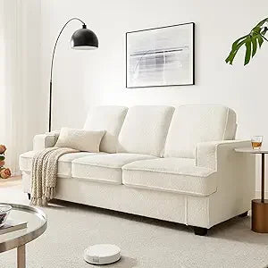Luxury Oversized Sofa in Plush Fleece, Removable Washable Cover, Simple Setup, Contemporary Living Room/Bedroom Couch