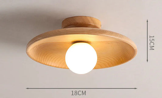 Modern Wooden Ceiling Light Log Color Walnut Wood Ceiling Lamps for Aisle Corridor Passway Stairs Surface Ceiling Lighting G9