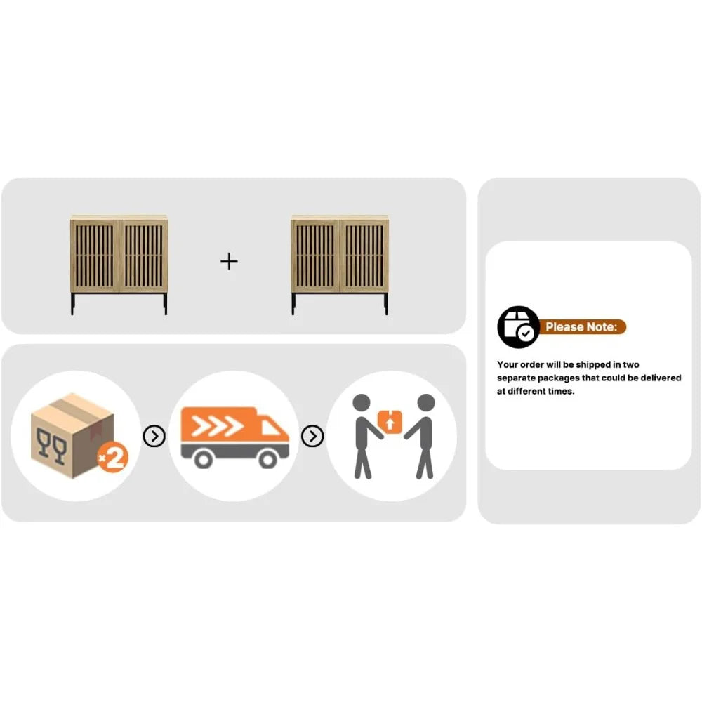 63 Farmhouse TV Stand, Entertainment Center with Metal Base & Adjustable Shelves, 2 in 1 TV Console with 4 Doors