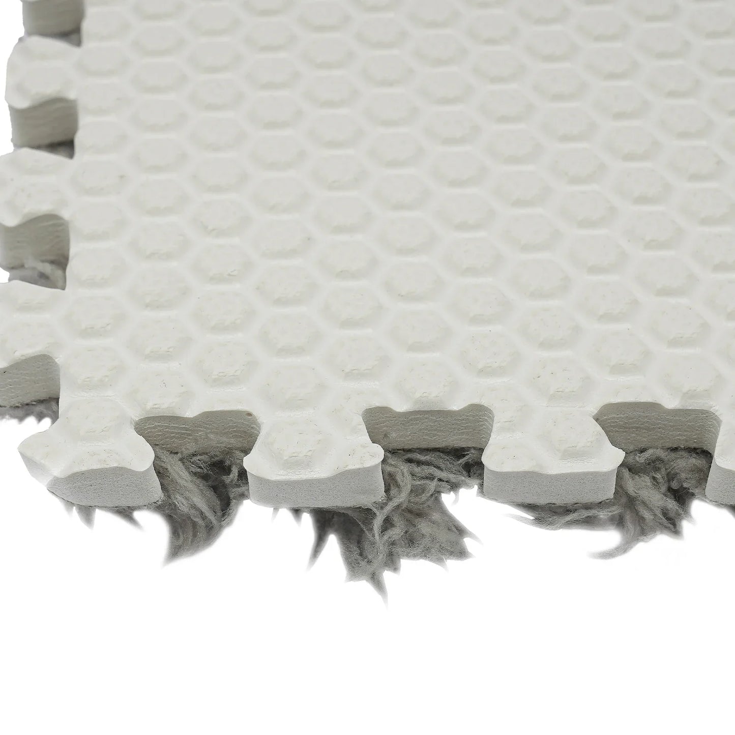 16Pcs Polyester Carpet Tiles, Square Interlocking Carpet Tiles with Border Soft Fluffy Play Foam Puzzle Floor Mat for Home Decor