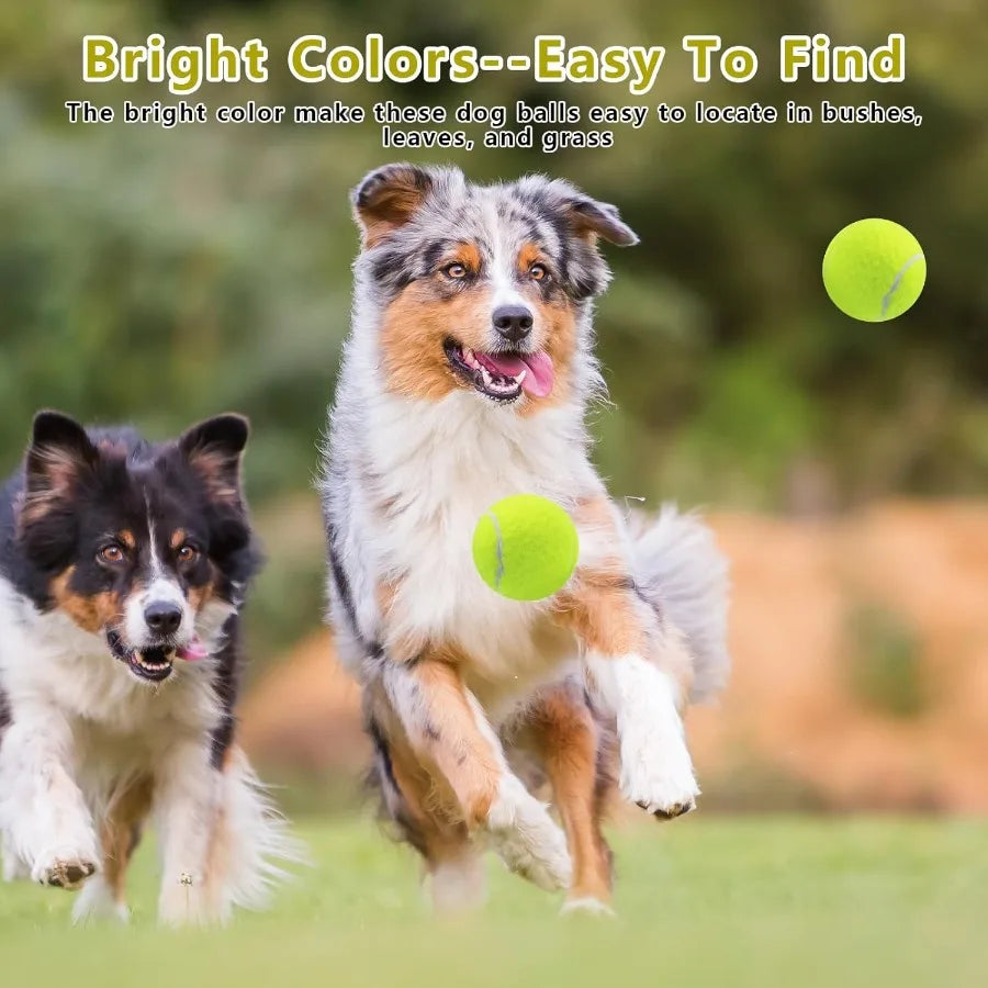 Dog Tennis Balls90 Pack 2.5 inch Floatable Squeaky Tennis Balls for Fetch Exercise Natural Rubber Squeaky Dog Ball Training Saf