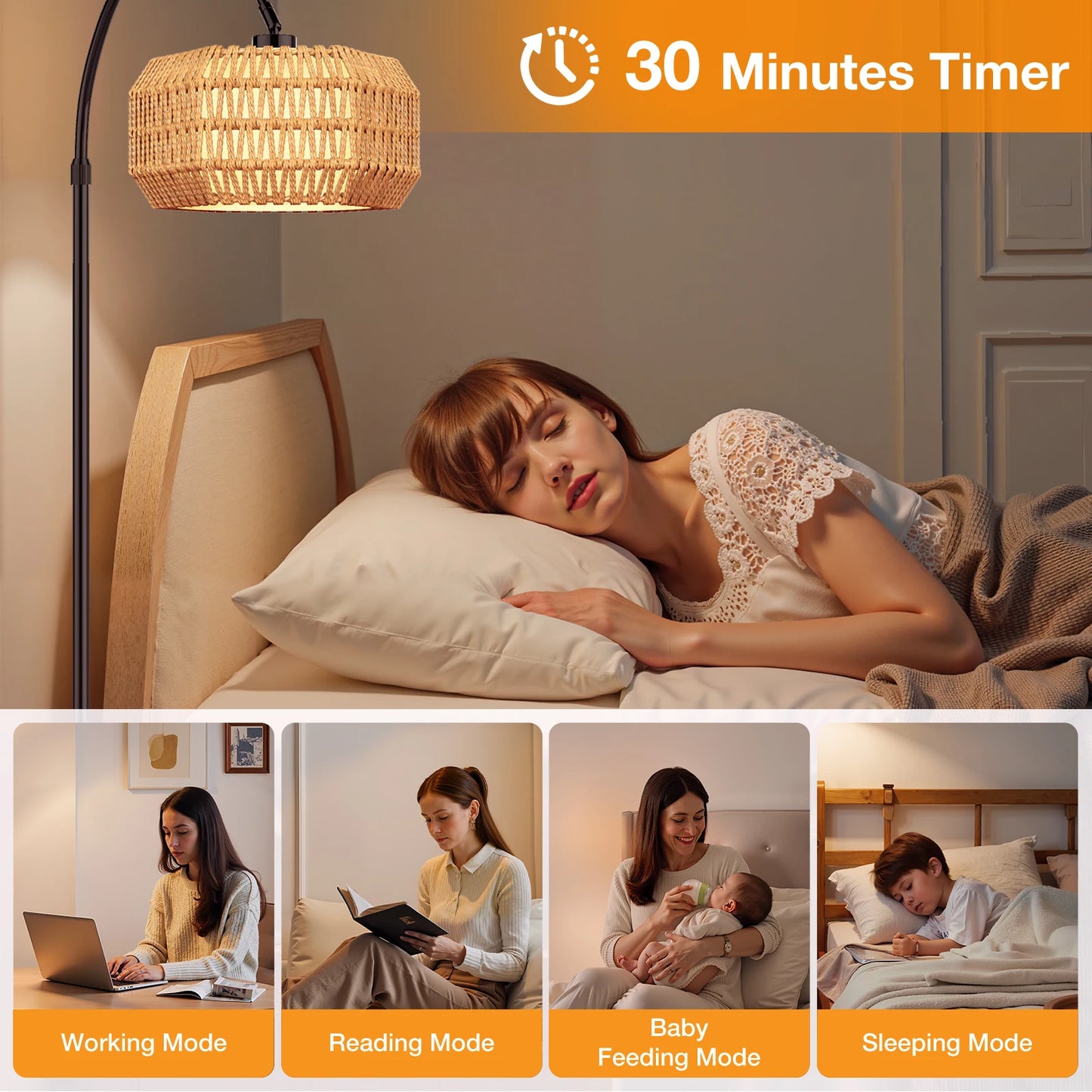 Modern Smart LED RGB Floor Lamp with APP Remote Control/ Stepless Dimming/ Timmer Setting/ Memory Function for Home Living Room