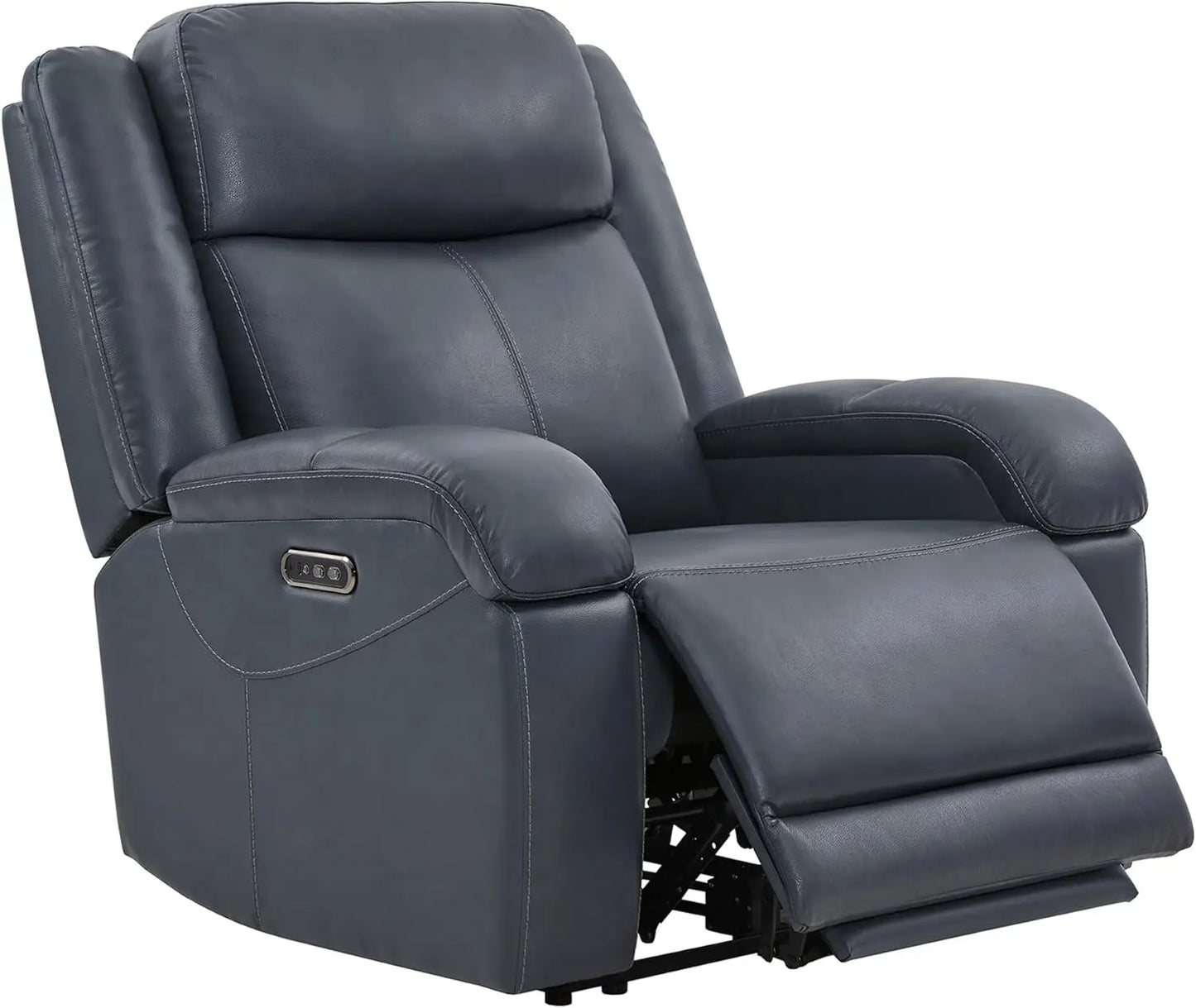 Genuine Leather Power Recliner Chairs for Adults, Wall Hugger RV Recliner with Power Headrest & Charging Ports