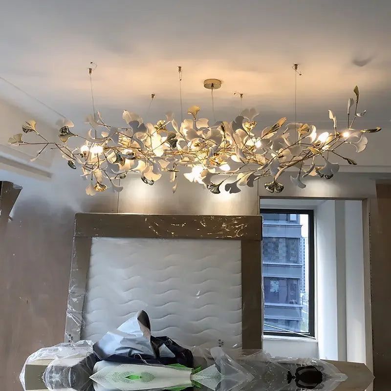 Modern Luxury Ginkgo LED Chandeliers Living Dining Room Home Pendant Lights Hotel Restaurant Decor Elegant Lights Fixture