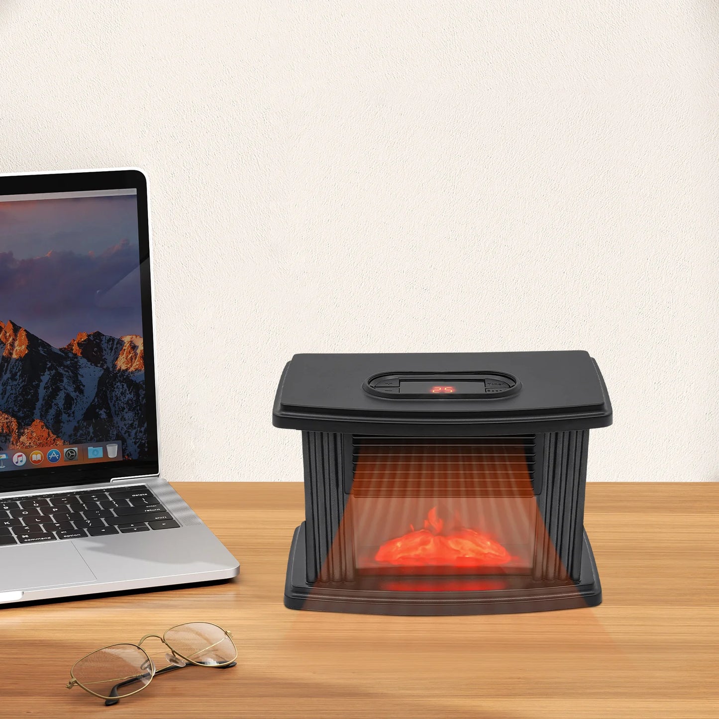 1000W Electric Flame Heater Fireplace Air Heater 3 Gear Space Heater Stove for Living Rooms, Bedrooms, Basements, Rvs