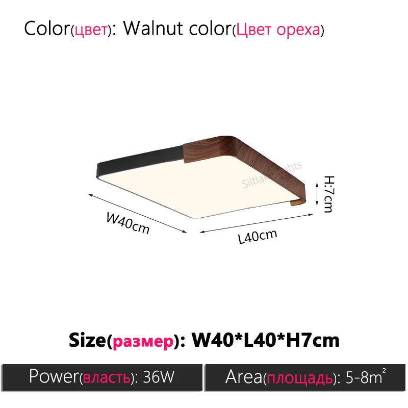 Living room ceiling lamp Italian LED simple modern walnut color hall main lights restaurant study lamps master bedroom lamp