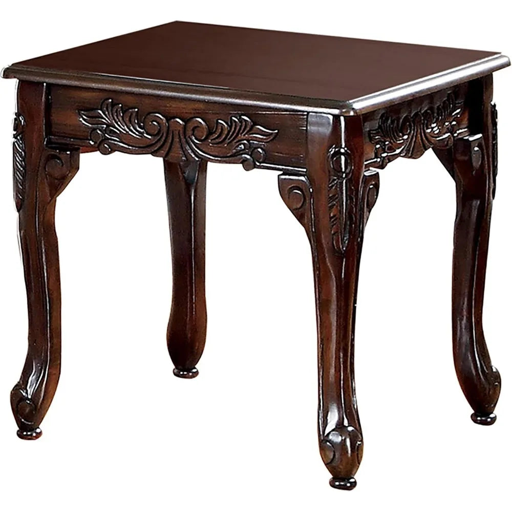 Alice Solid Wood 3-Piece Coffee Table Set in Dark Cherry