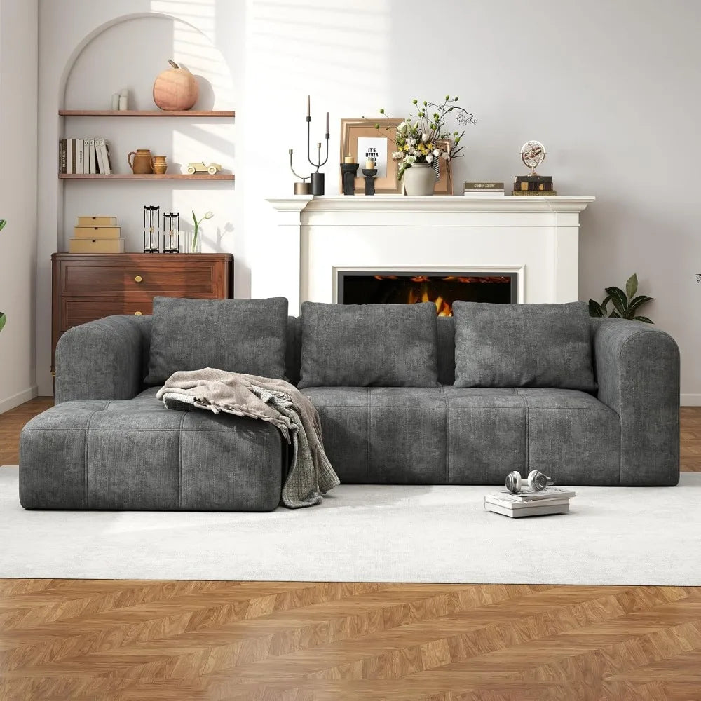 105" Modular Sectional Couches for Living Room, Cloud Sectional Couch with Deep Seat, Convertible L-Shape Couch, Upholstered