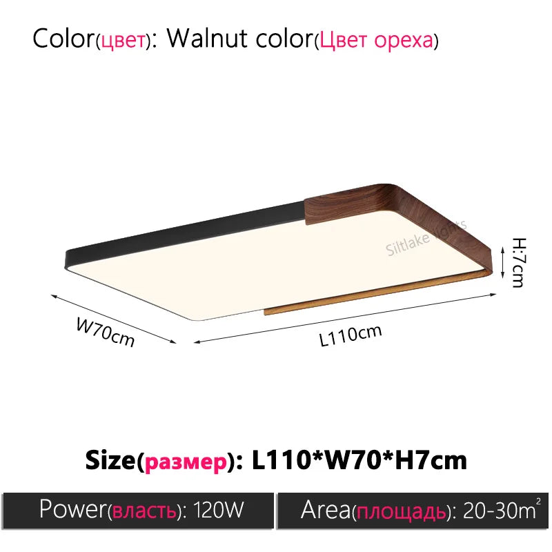 Living room ceiling lamp Italian LED simple modern walnut color hall main lights restaurant study lamps master bedroom lamp